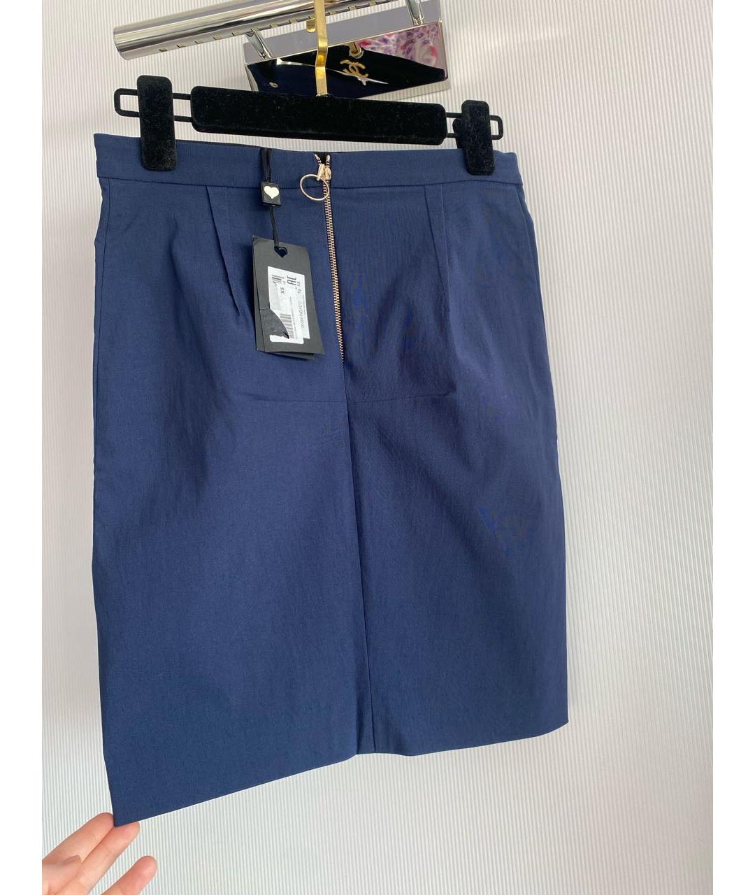 TWIN-SET Темно-синяя вискозная юбка мини, фото 2