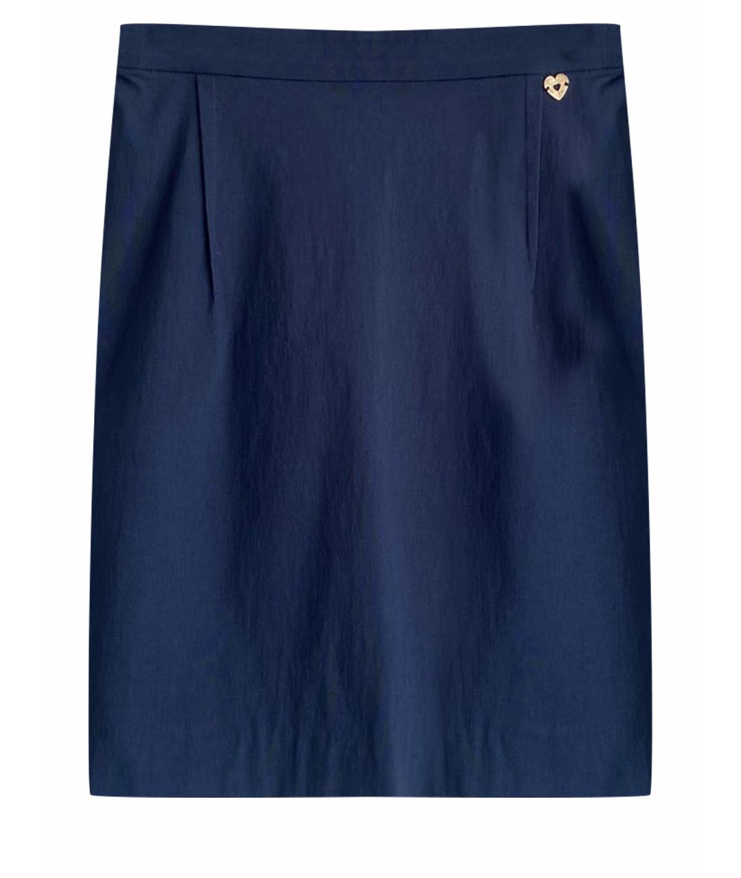 TWIN-SET Темно-синяя вискозная юбка мини, фото 1