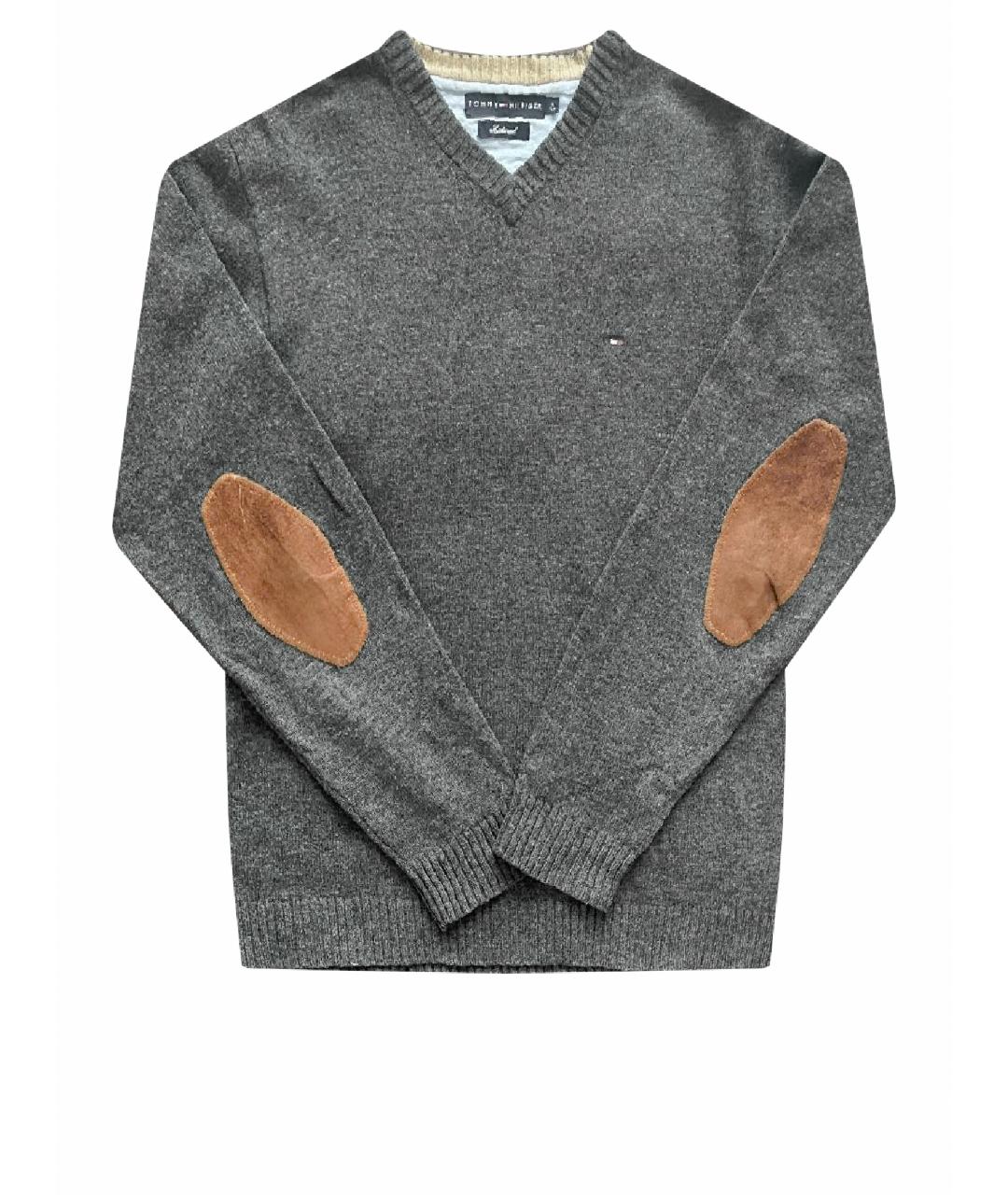 TOMMY HILFIGER Антрацитовый шерстяной джемпер / свитер, фото 1