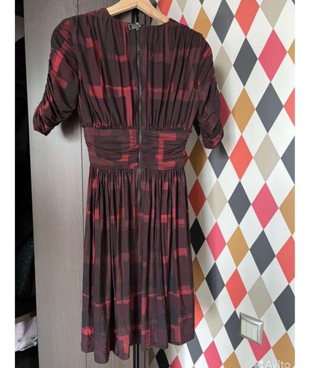 BURBERRY Красное полиэстеровое повседневное платье, фото 2