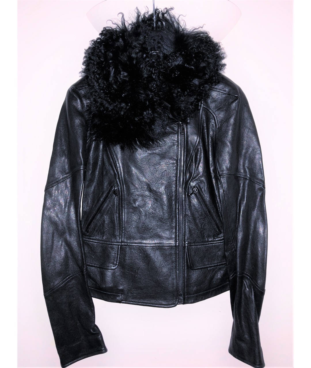 IRFE Черная кожаная куртка, фото 8
