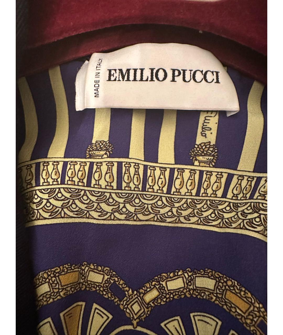 EMILIO PUCCI Темно-синее вискозное пальто, фото 6