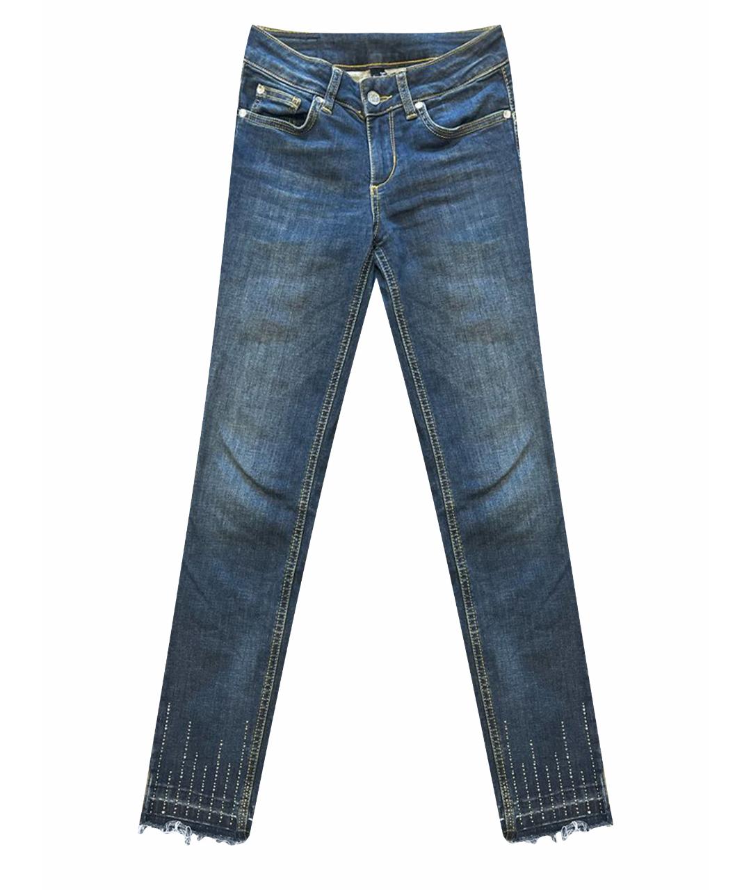 LIU JO Темно-синие хлопко-эластановые джинсы слим, фото 1