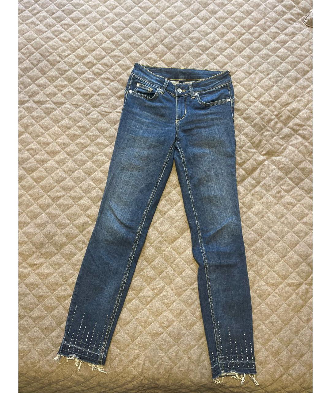 LIU JO Темно-синие хлопко-эластановые джинсы слим, фото 9