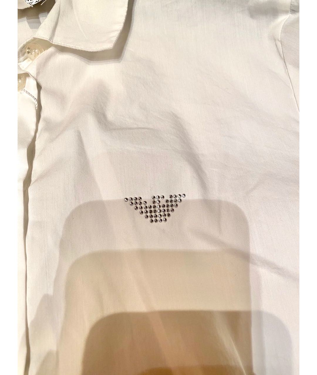 ARMANI JUNIOR Белая хлопковая рубашка/блузка, фото 3