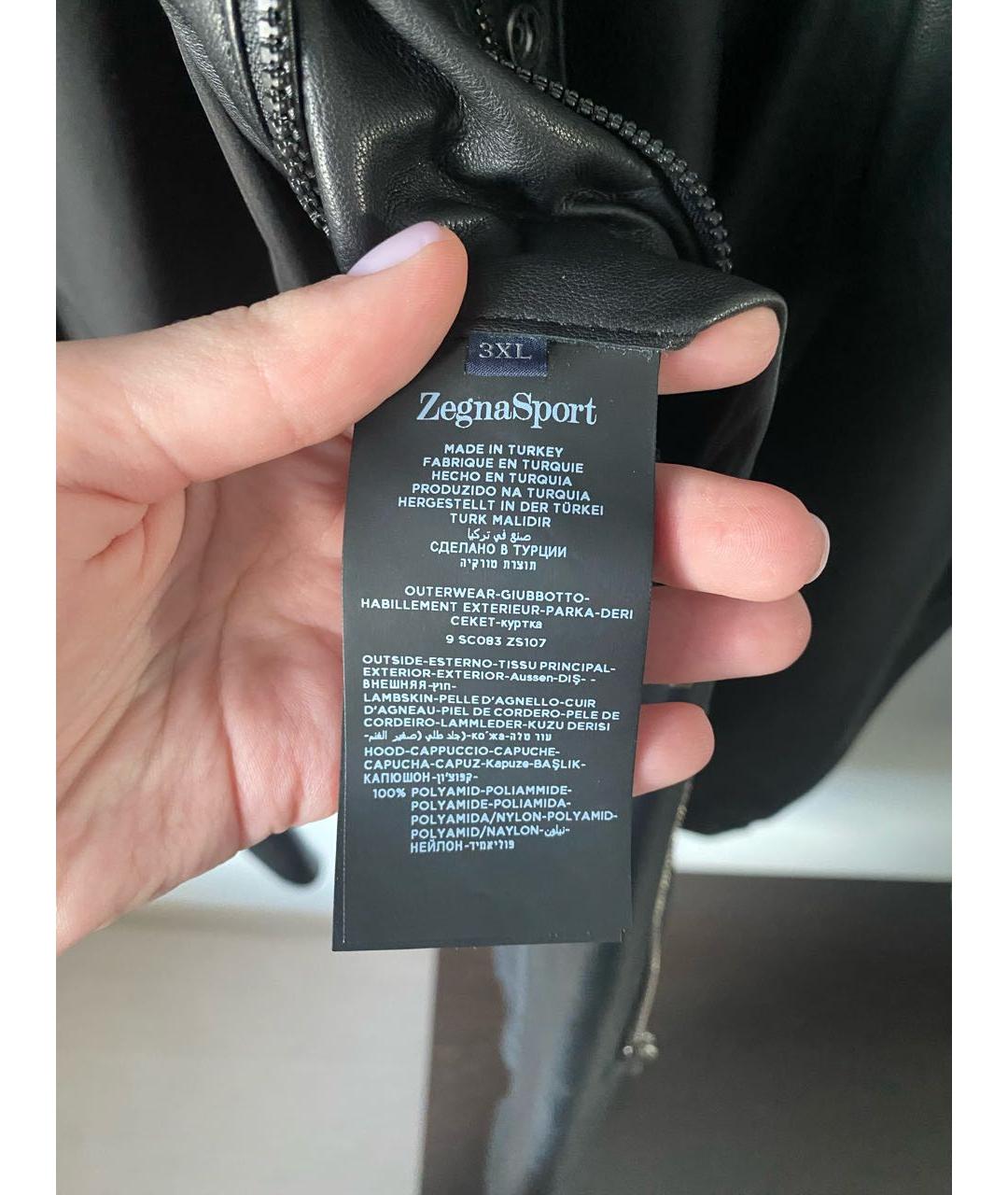 ZEGNA SPORT Черная кожаная куртка, фото 8