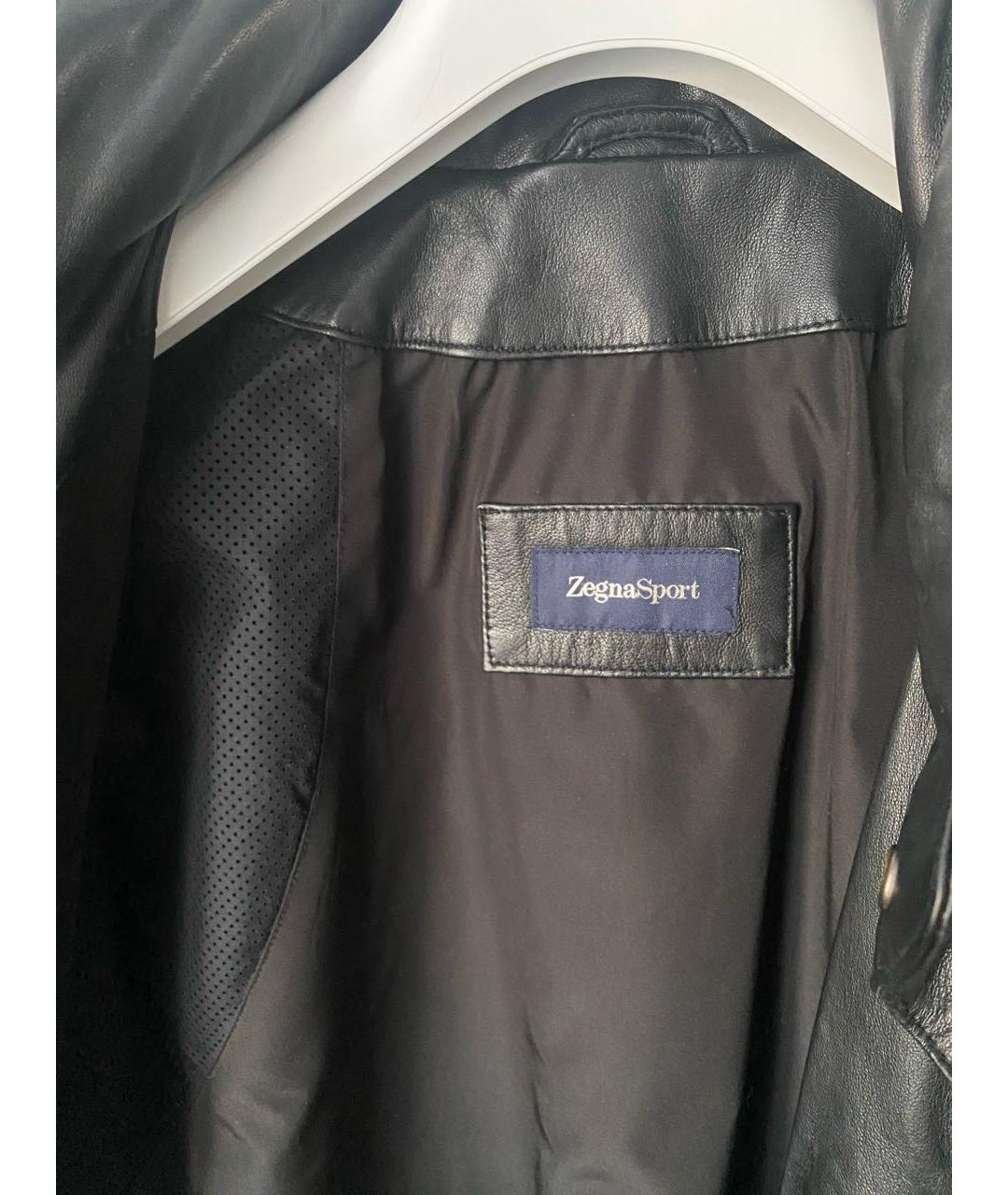ZEGNA SPORT Черная кожаная куртка, фото 7