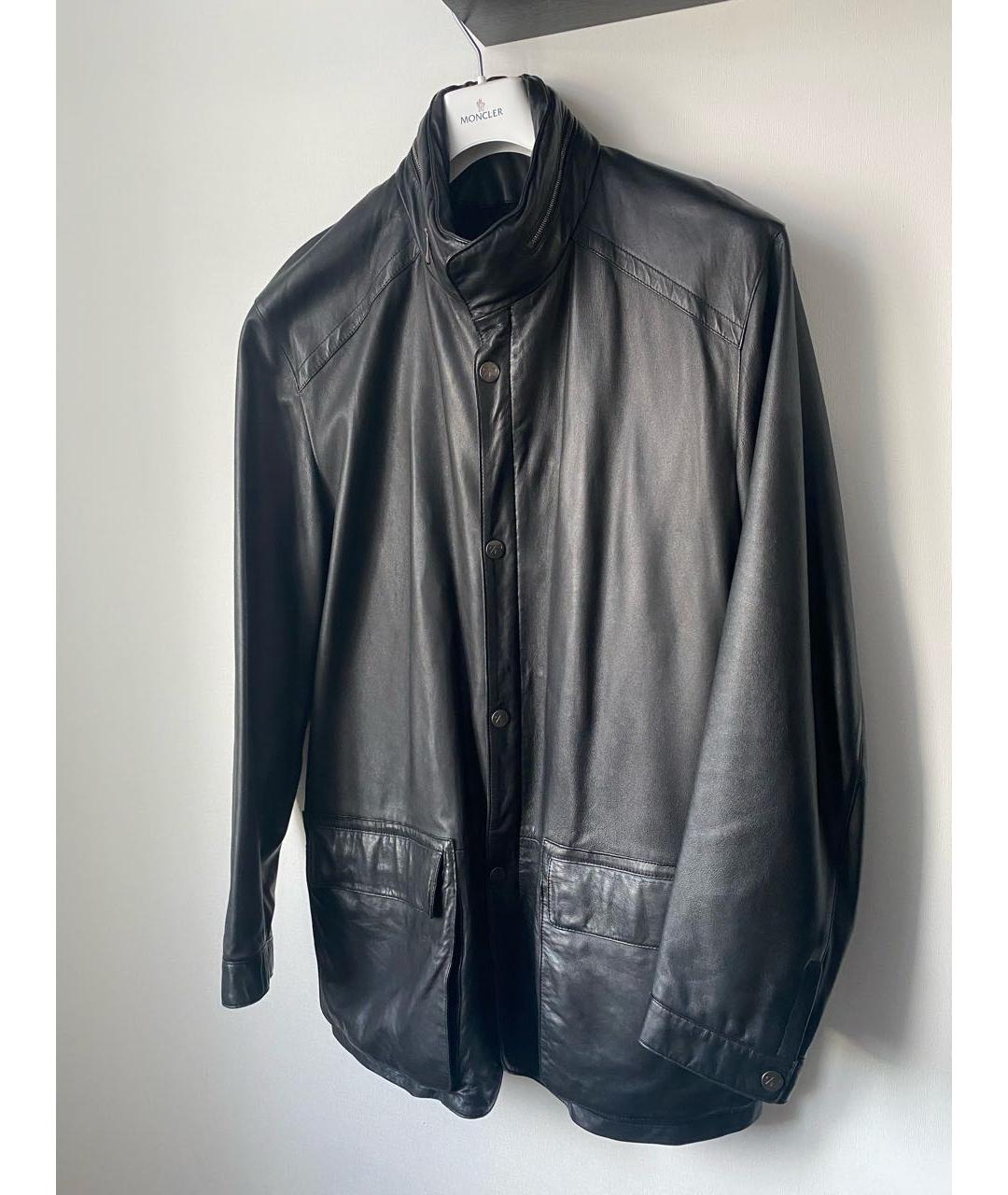 ZEGNA SPORT Черная кожаная куртка, фото 3