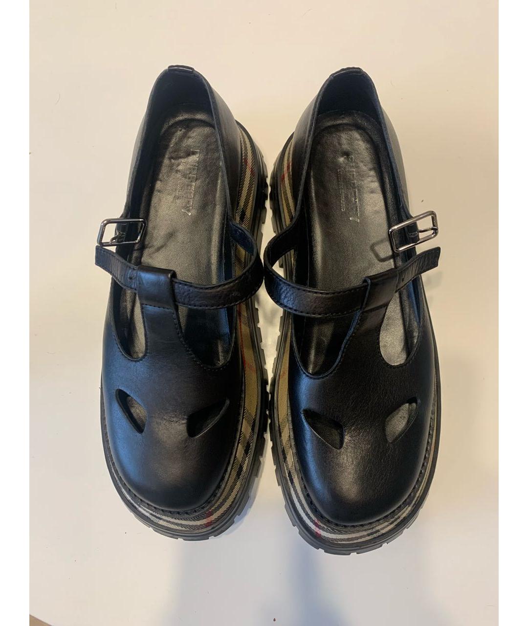 BURBERRY Черные кожаные туфли, фото 8