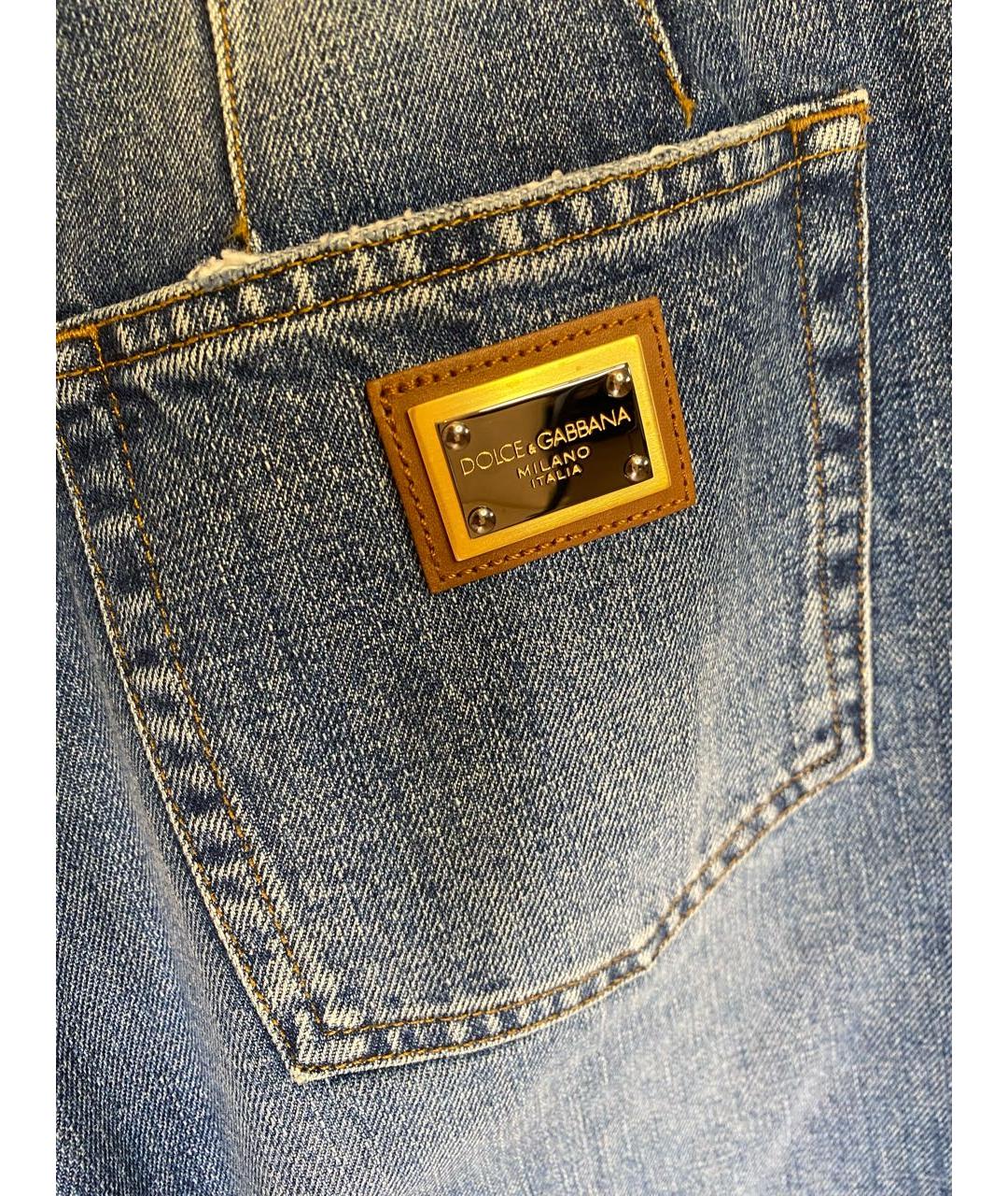 DOLCE&GABBANA Мульти хлопко-полиэстеровые прямые джинсы, фото 6