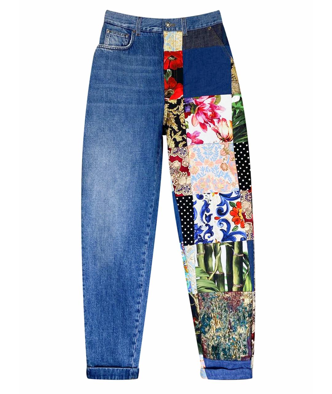 DOLCE&GABBANA Мульти хлопко-полиэстеровые прямые джинсы, фото 1