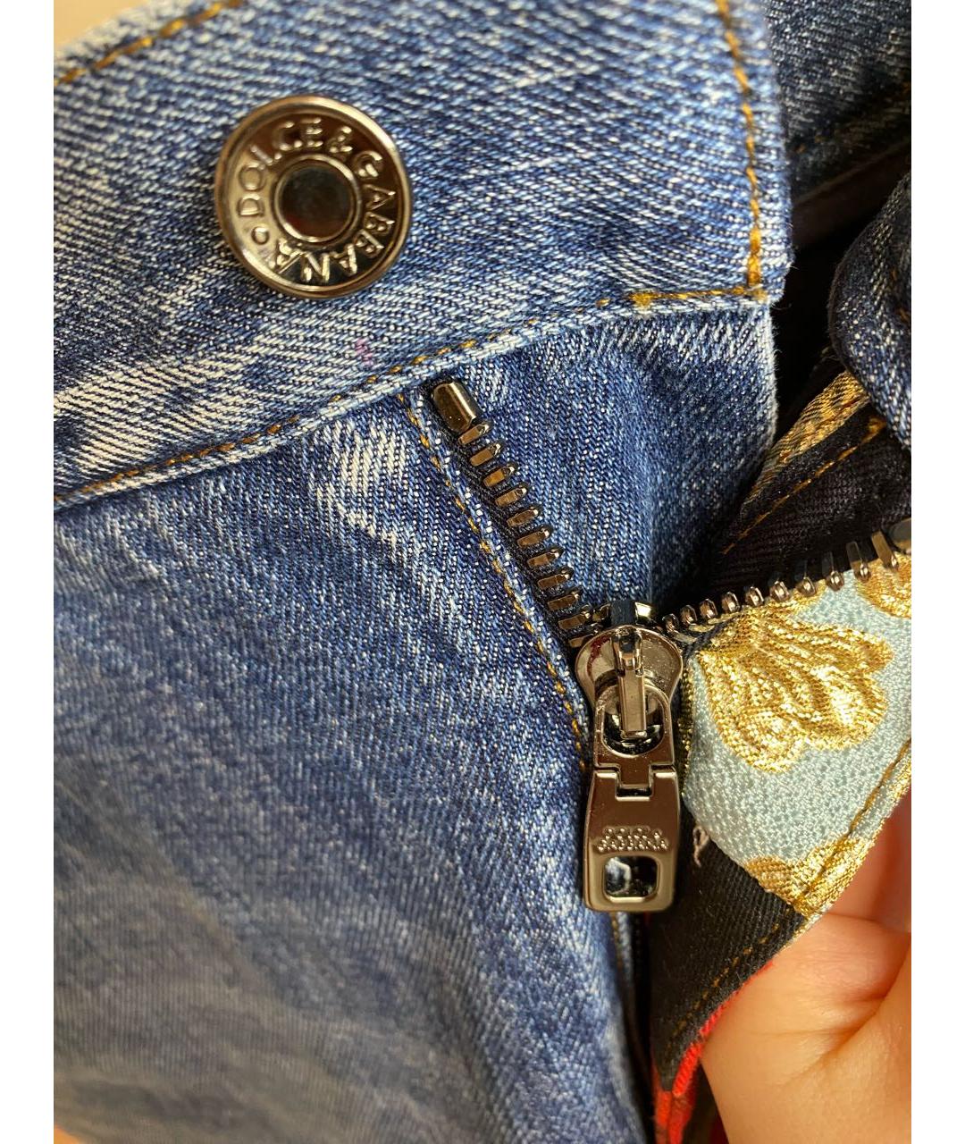 DOLCE&GABBANA Мульти хлопко-полиэстеровые прямые джинсы, фото 5