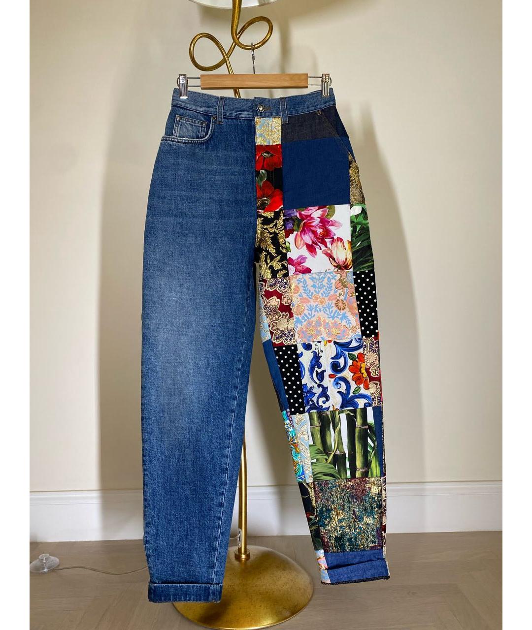 DOLCE&GABBANA Мульти хлопко-полиэстеровые прямые джинсы, фото 8