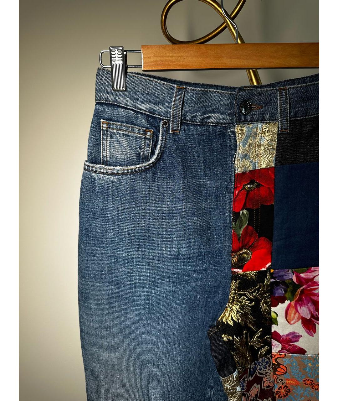 DOLCE&GABBANA Мульти хлопко-полиэстеровые прямые джинсы, фото 4