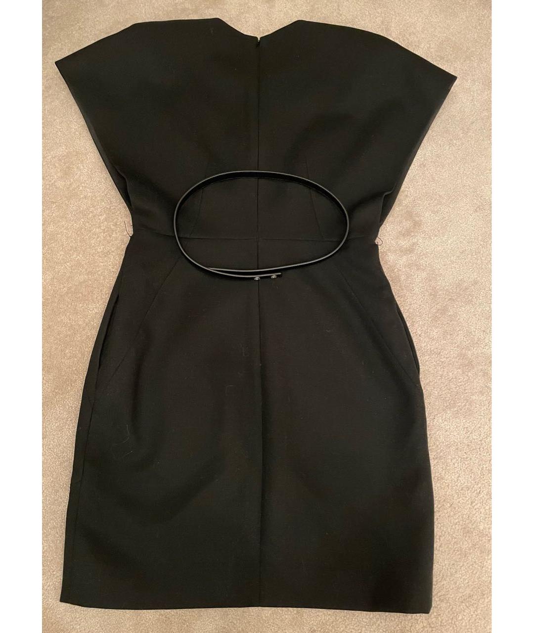 SAINT LAURENT Черное шерстяное коктейльное платье, фото 2