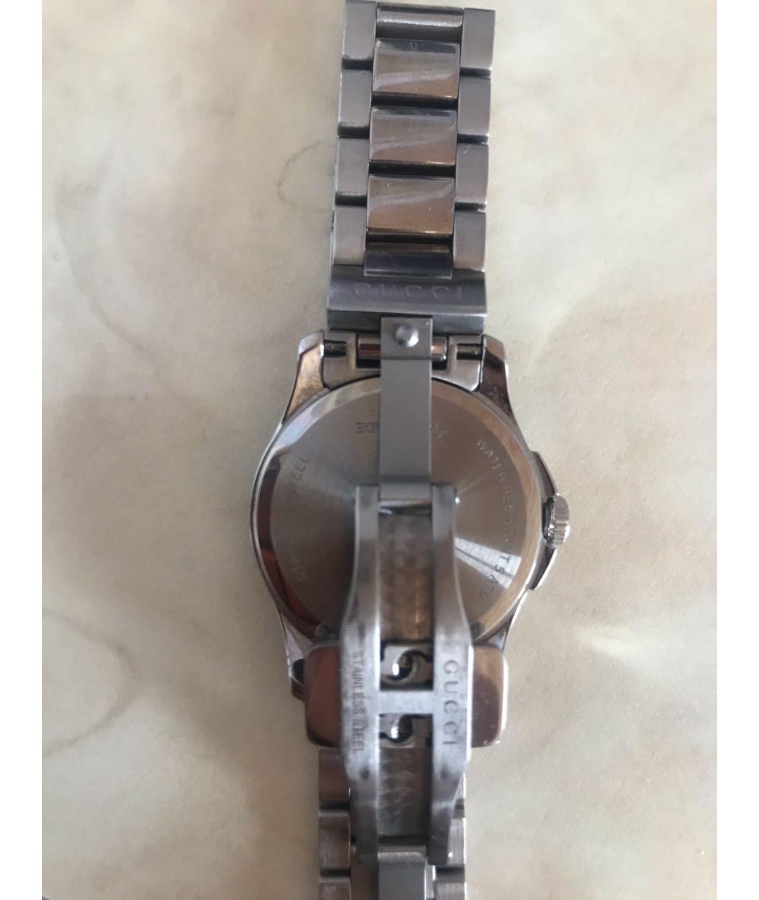 GUCCI Серебряные металлические часы, фото 3