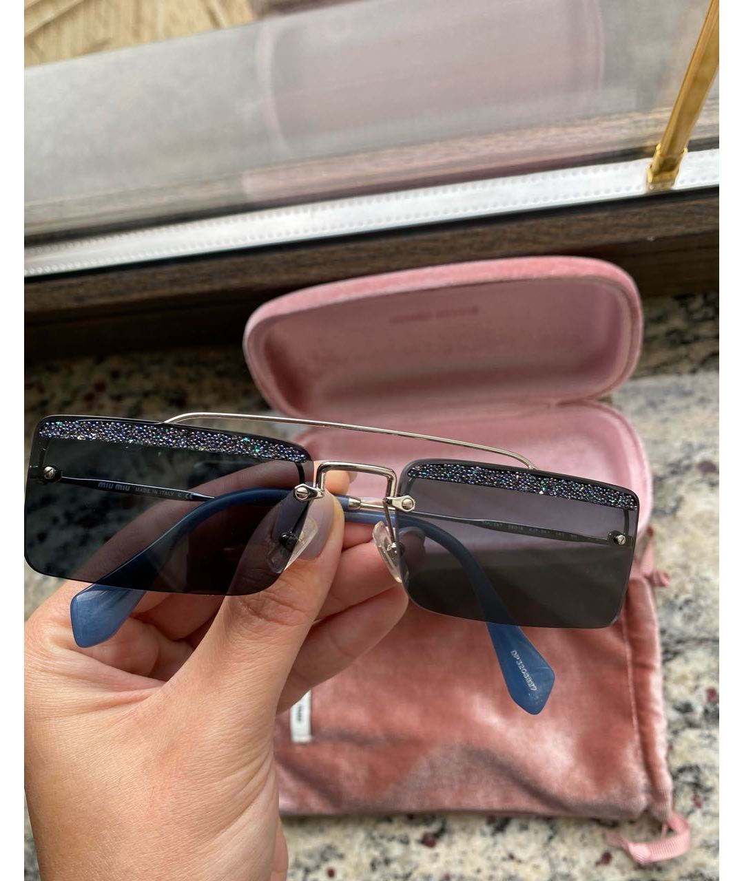 MIU MIU Синие солнцезащитные очки, фото 2