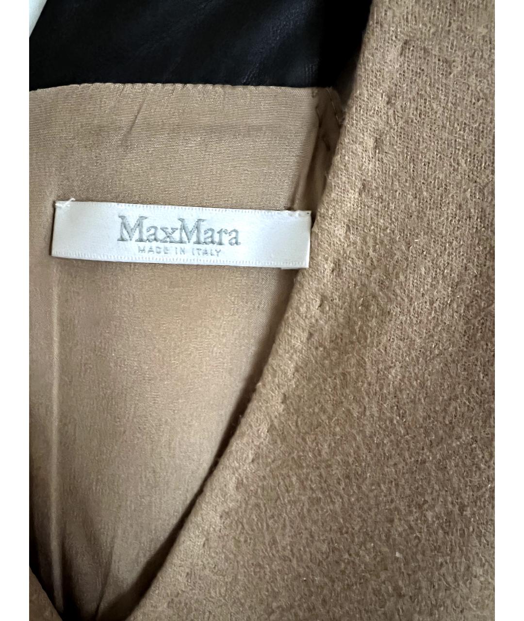 MAX MARA Бежевое кашемировое повседневное платье, фото 5