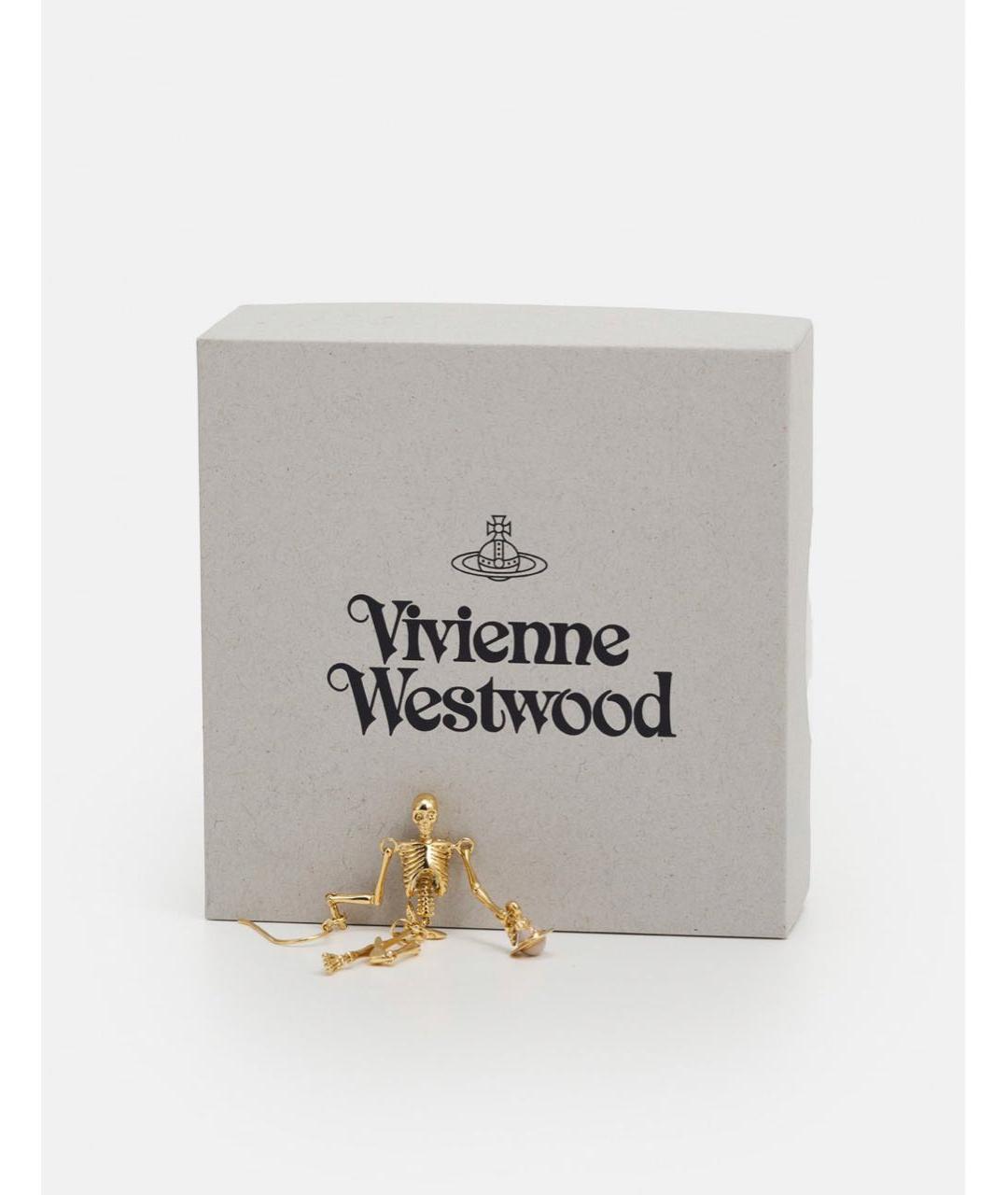 VIVIENNE WESTWOOD Золотые латунные серьги, фото 3