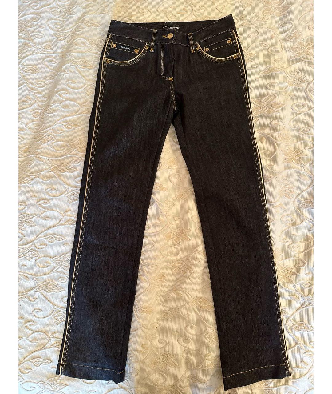 DOLCE&GABBANA Черные хлопко-полиэстеровые прямые джинсы, фото 9