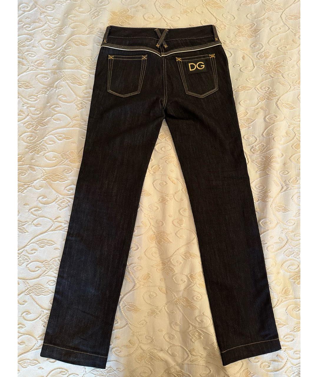 DOLCE&GABBANA Черные хлопко-полиэстеровые прямые джинсы, фото 2