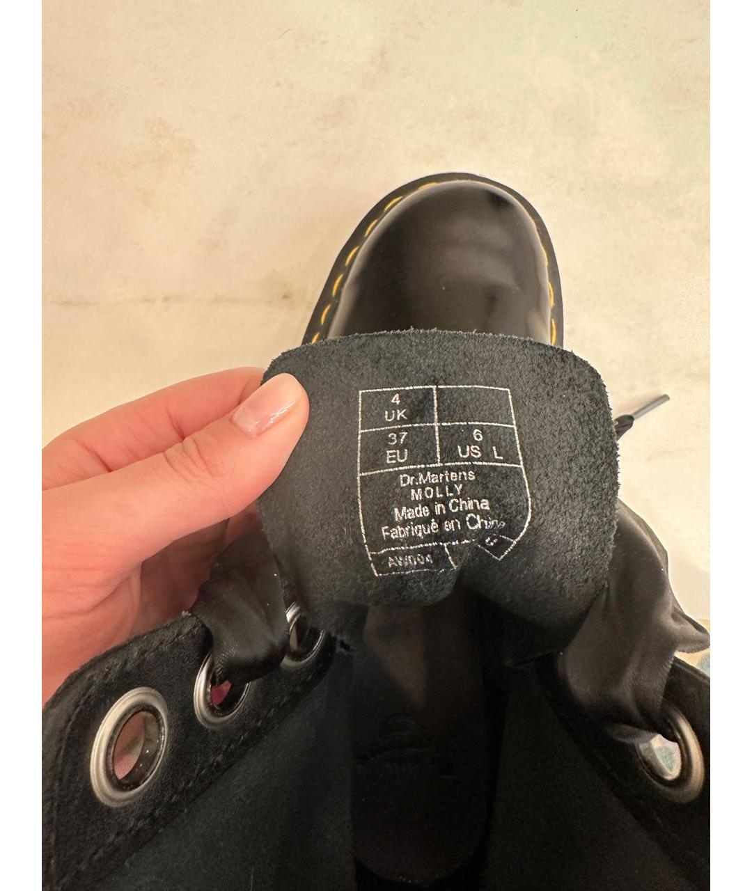 DR. MARTENS Черные кожаные ботинки, фото 3