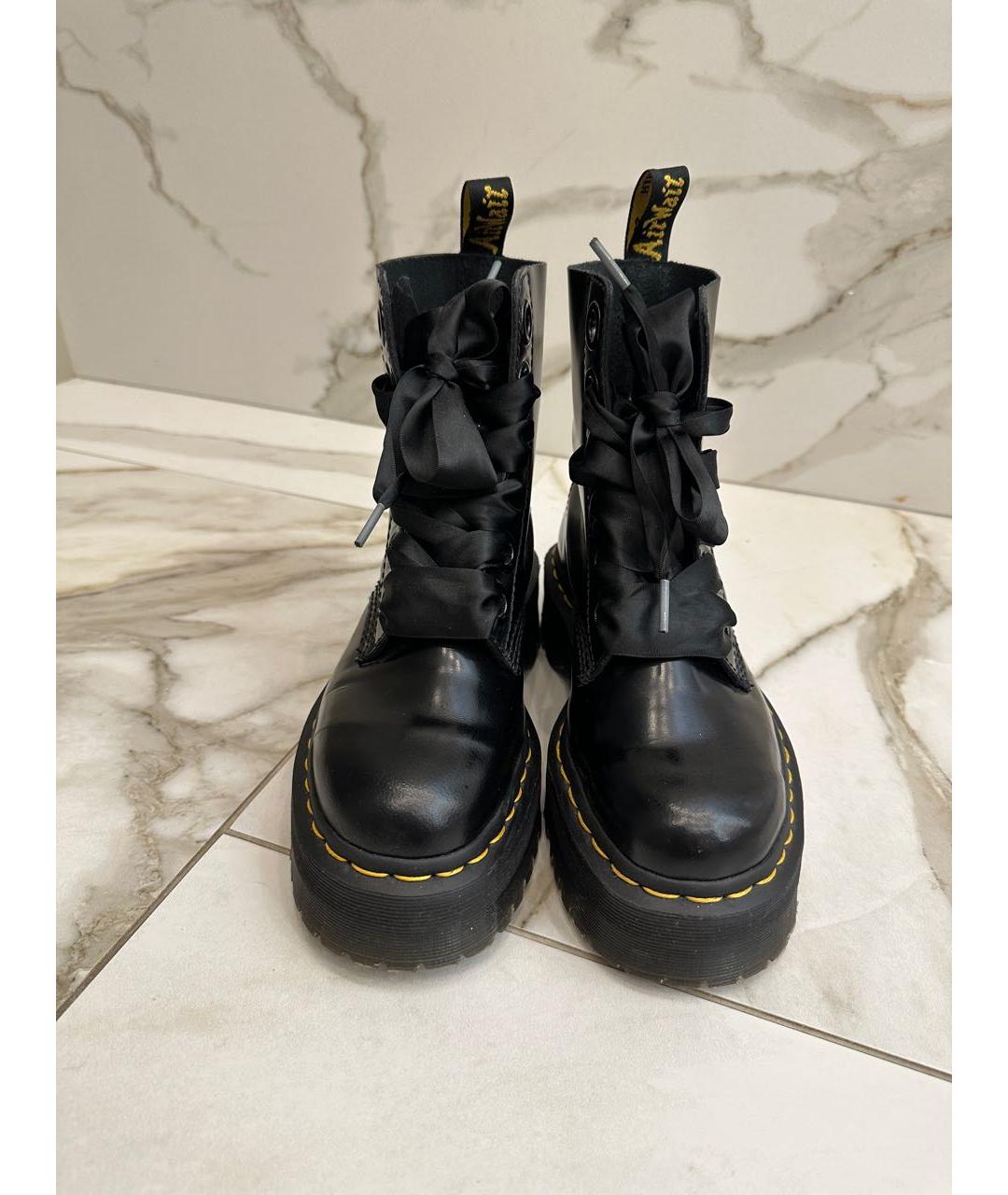 DR. MARTENS Черные кожаные ботинки, фото 4