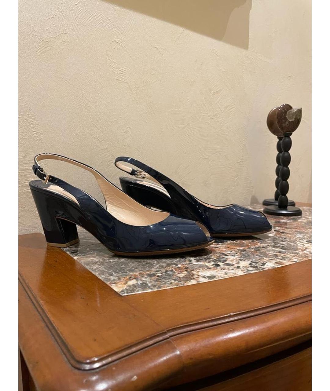 PRADA Темно-синие туфли из лакированной кожи, фото 6