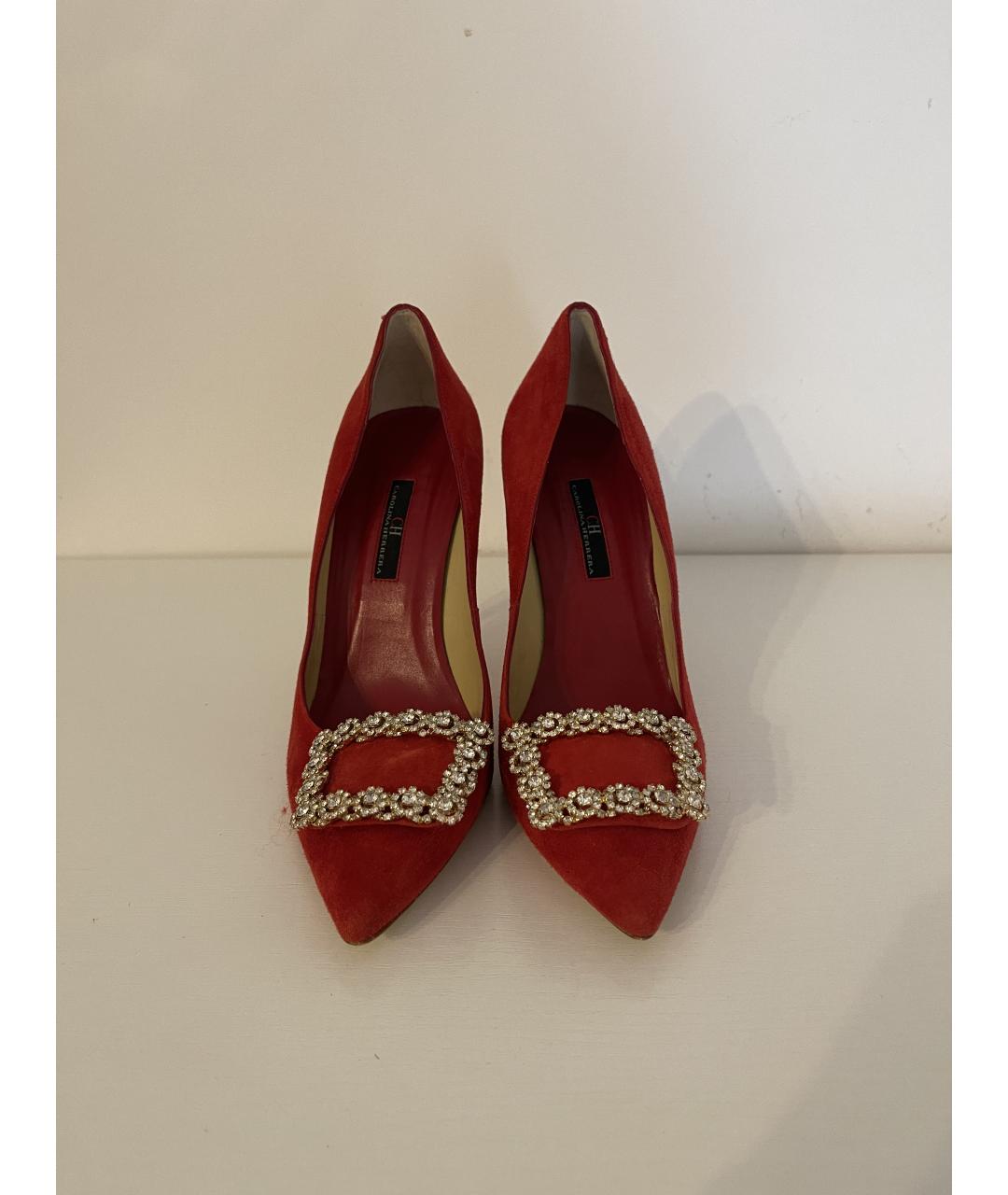 CAROLINA HERRERA Красные замшевые туфли, фото 2