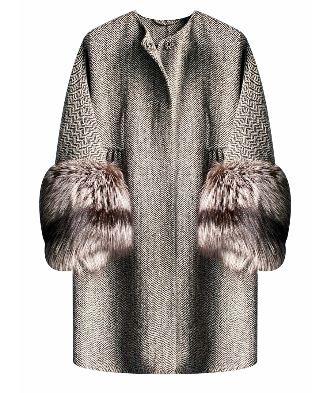 ERMANNO SCERVINO Серое шерстяное пальто, фото 1