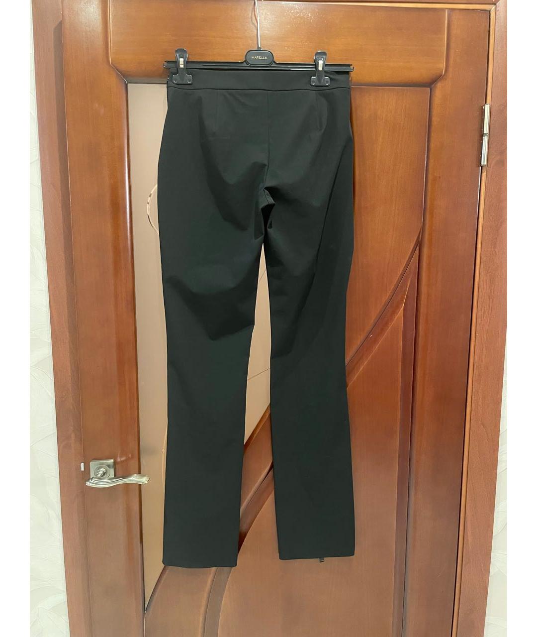 HERON PRESTON Черные полиэстеровые прямые брюки, фото 2