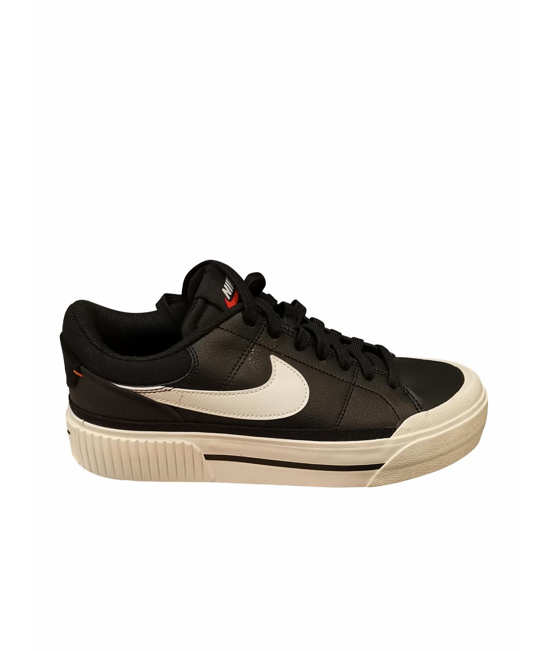 NIKE Черные кожаные кеды, фото 1