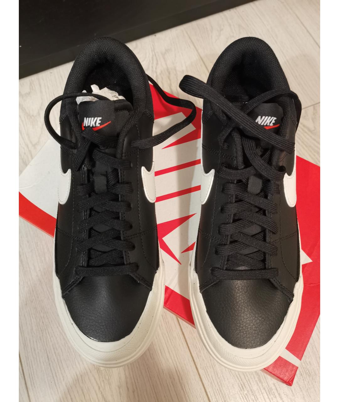 NIKE Черные кожаные кеды, фото 2