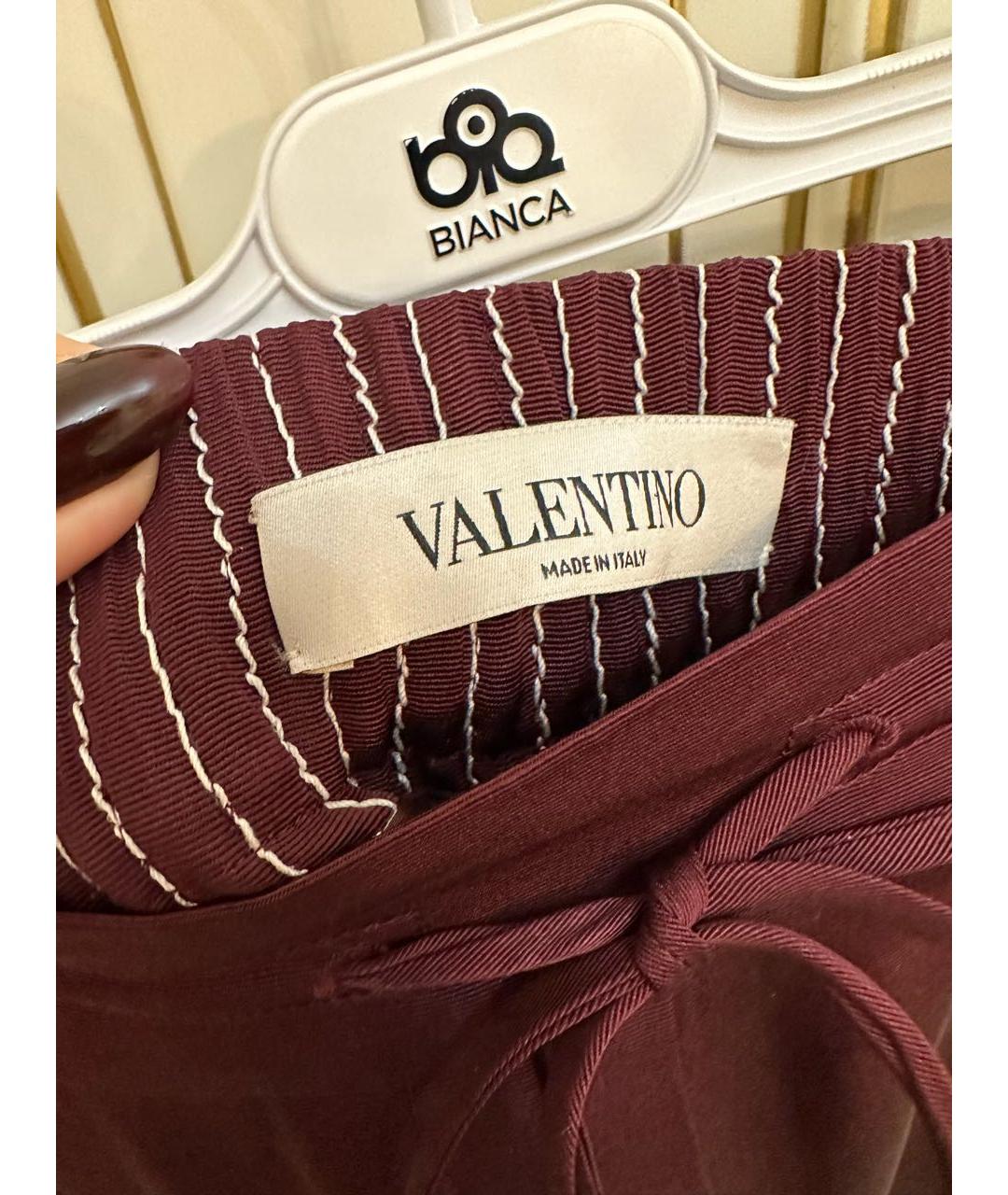 VALENTINO Бордовые брюки широкие, фото 3