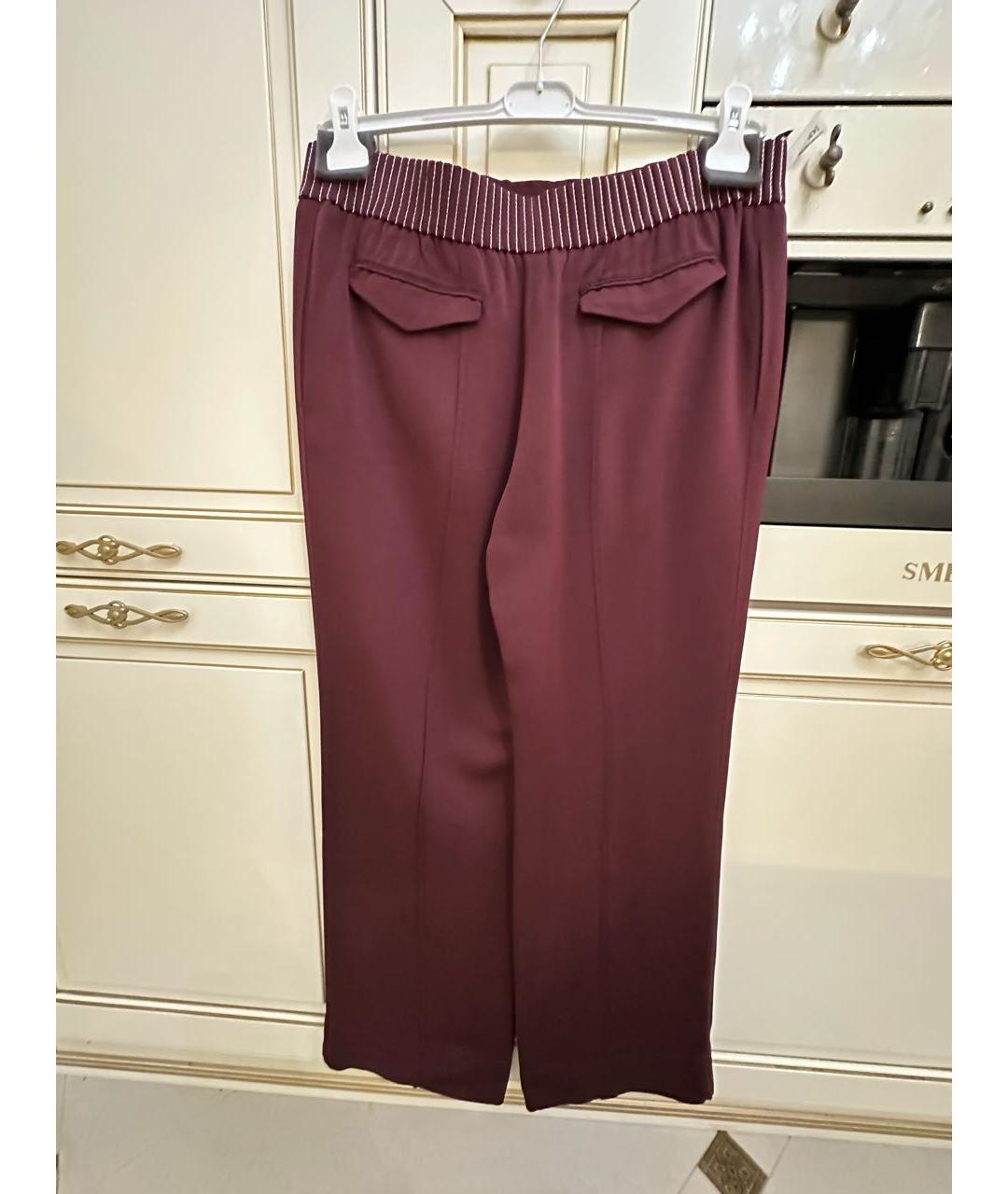 VALENTINO Бордовые брюки широкие, фото 2