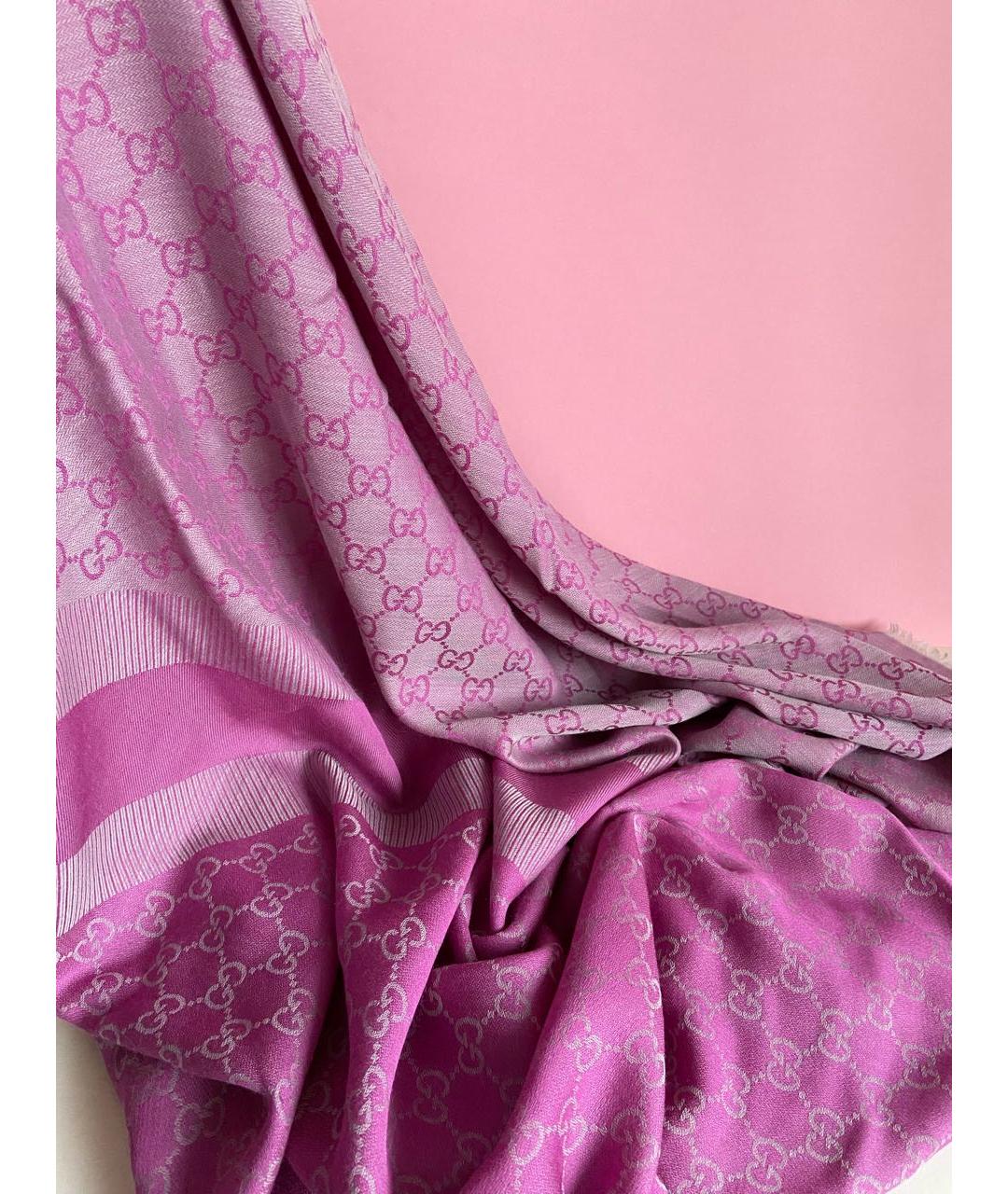 GUCCI Розовый хлопковый платок, фото 2