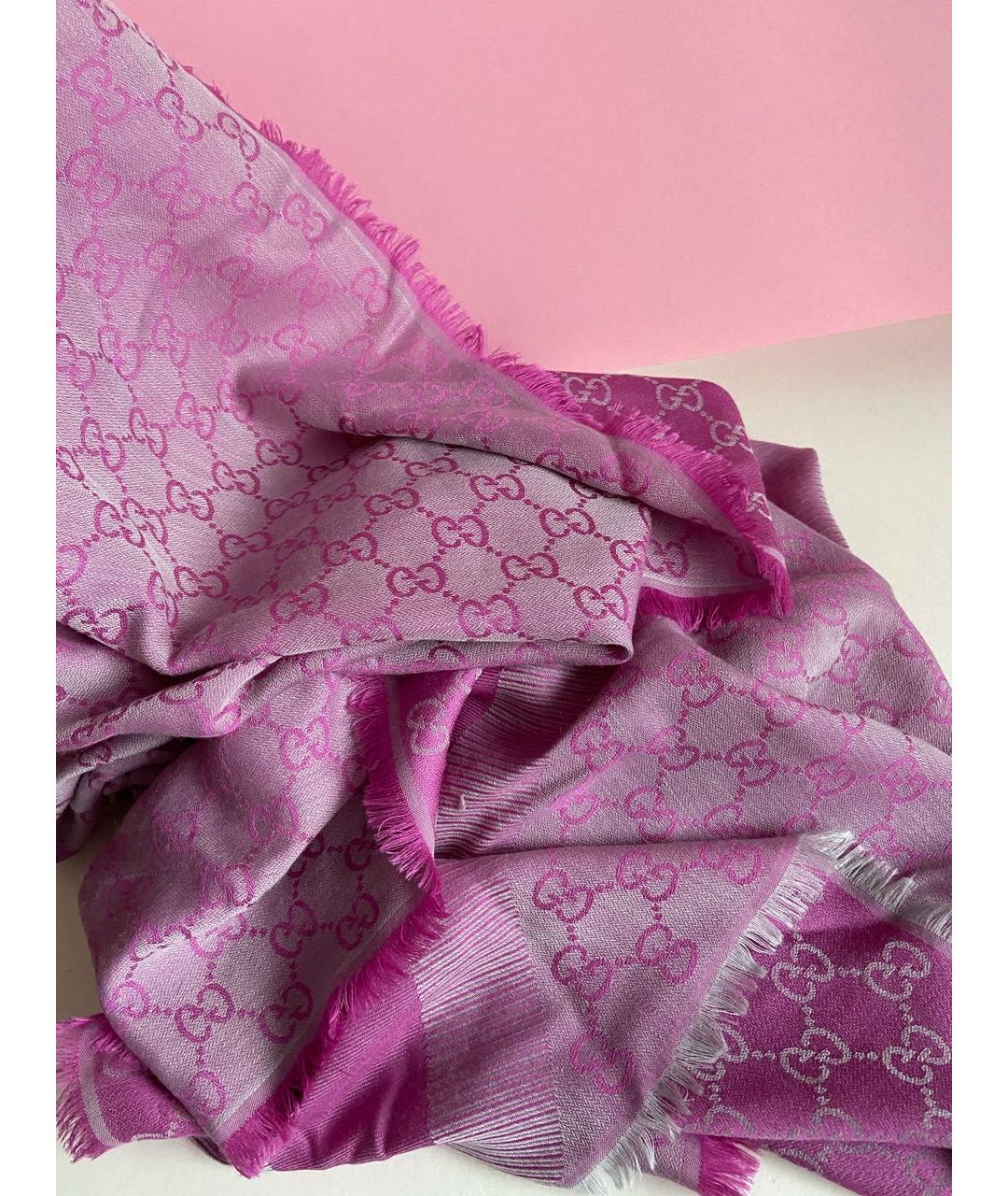 GUCCI Розовый хлопковый платок, фото 3
