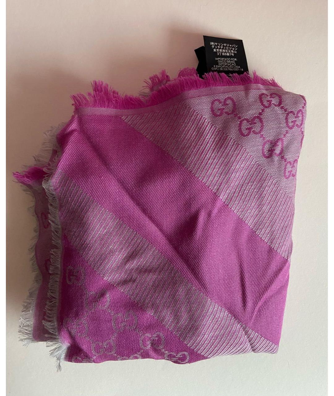 GUCCI Розовый хлопковый платок, фото 4