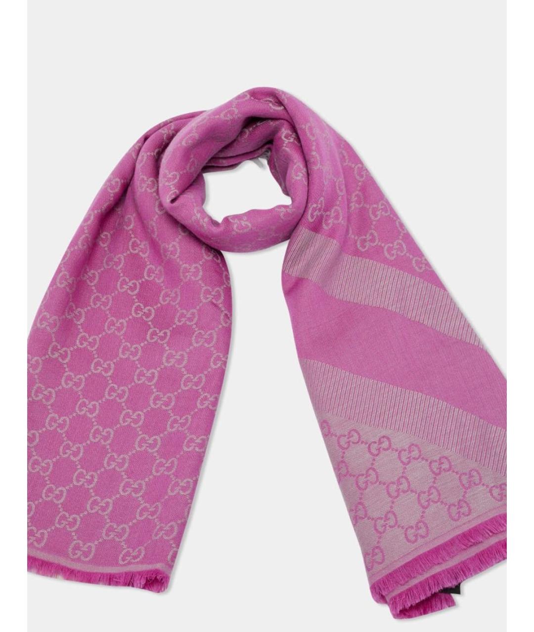 GUCCI Розовый хлопковый платок, фото 6