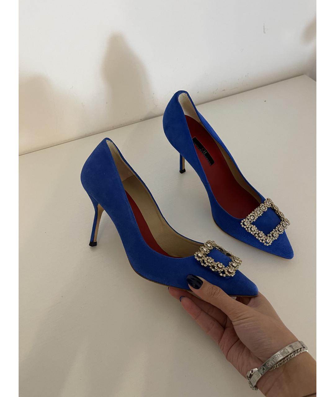 CH CAROLINA HERRERA Синие замшевые туфли, фото 8