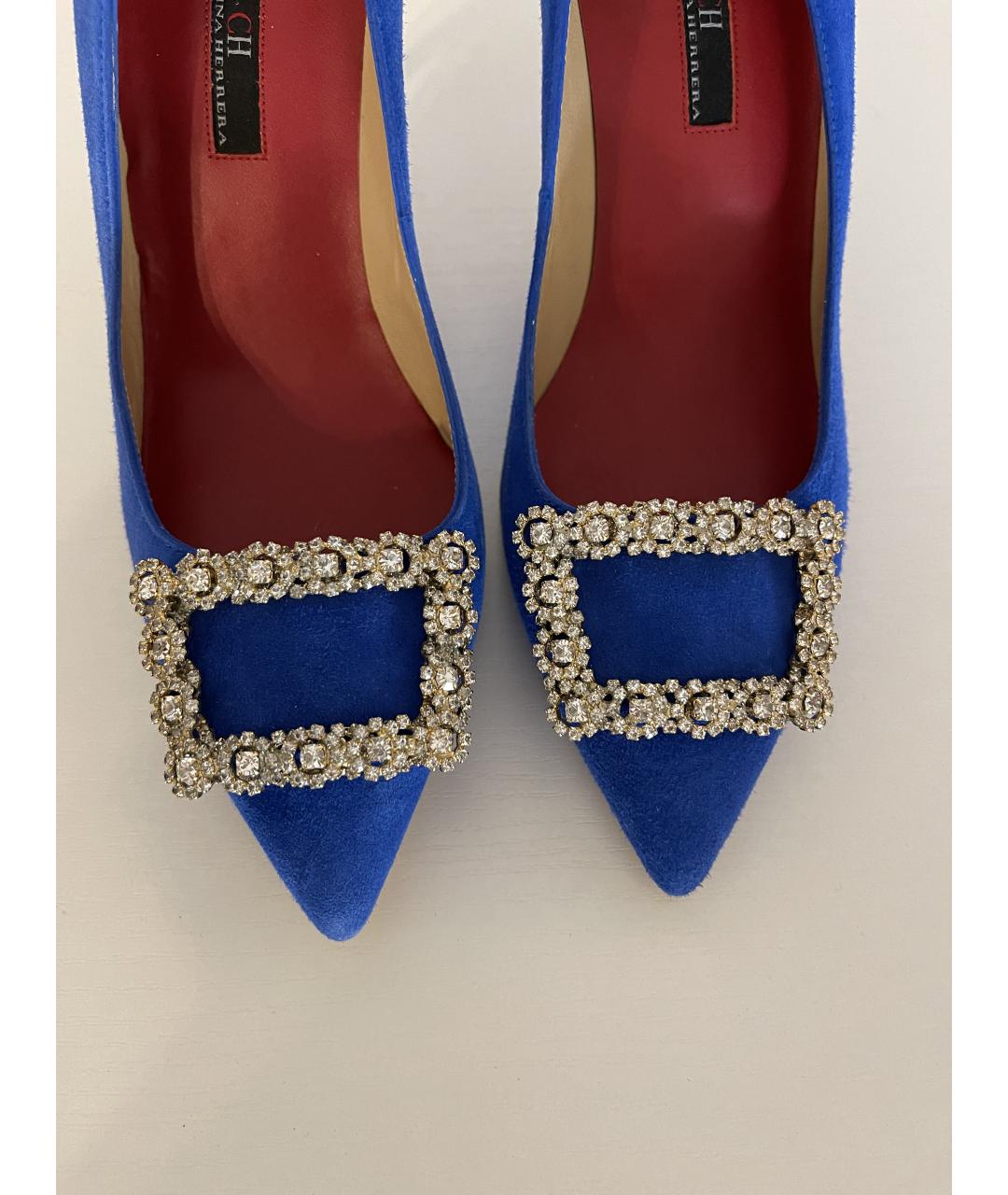 CH CAROLINA HERRERA Синие замшевые туфли, фото 6