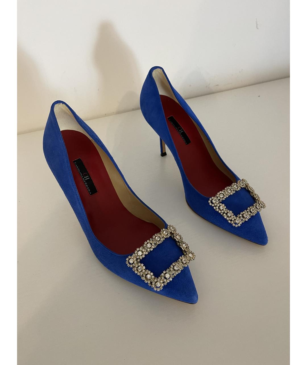 CH CAROLINA HERRERA Синие замшевые туфли, фото 2