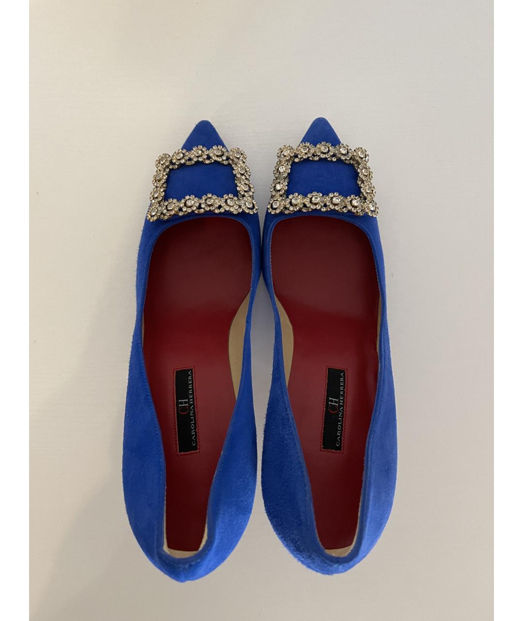CH CAROLINA HERRERA Синие замшевые туфли, фото 7