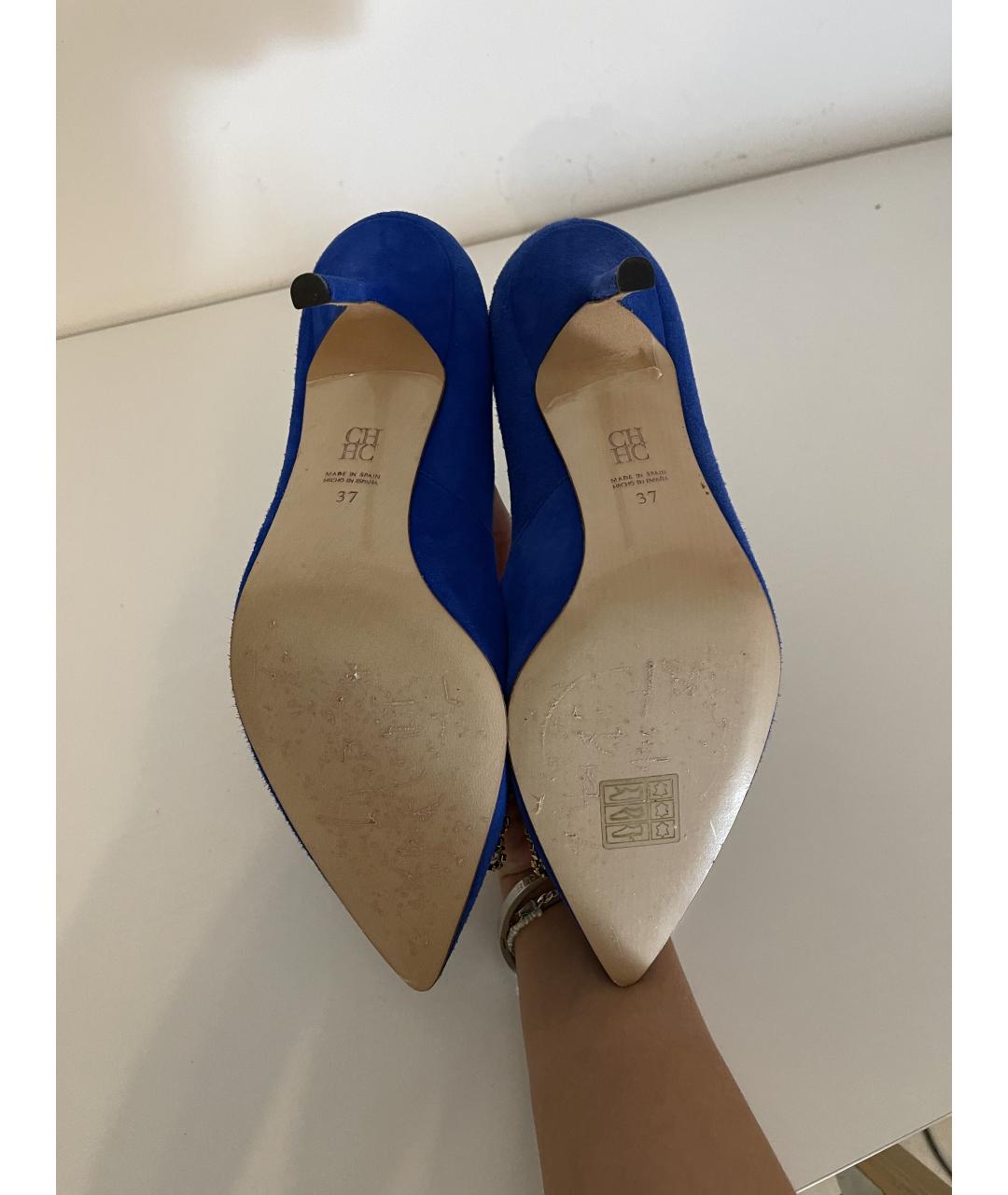 CH CAROLINA HERRERA Синие замшевые туфли, фото 5