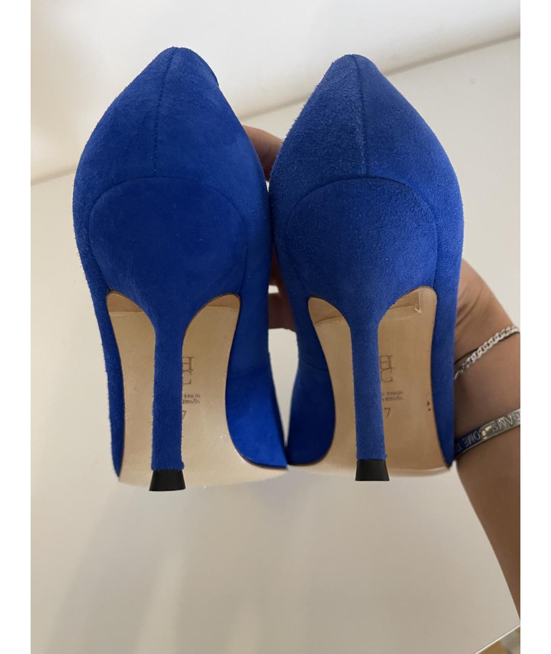 CH CAROLINA HERRERA Синие замшевые туфли, фото 4