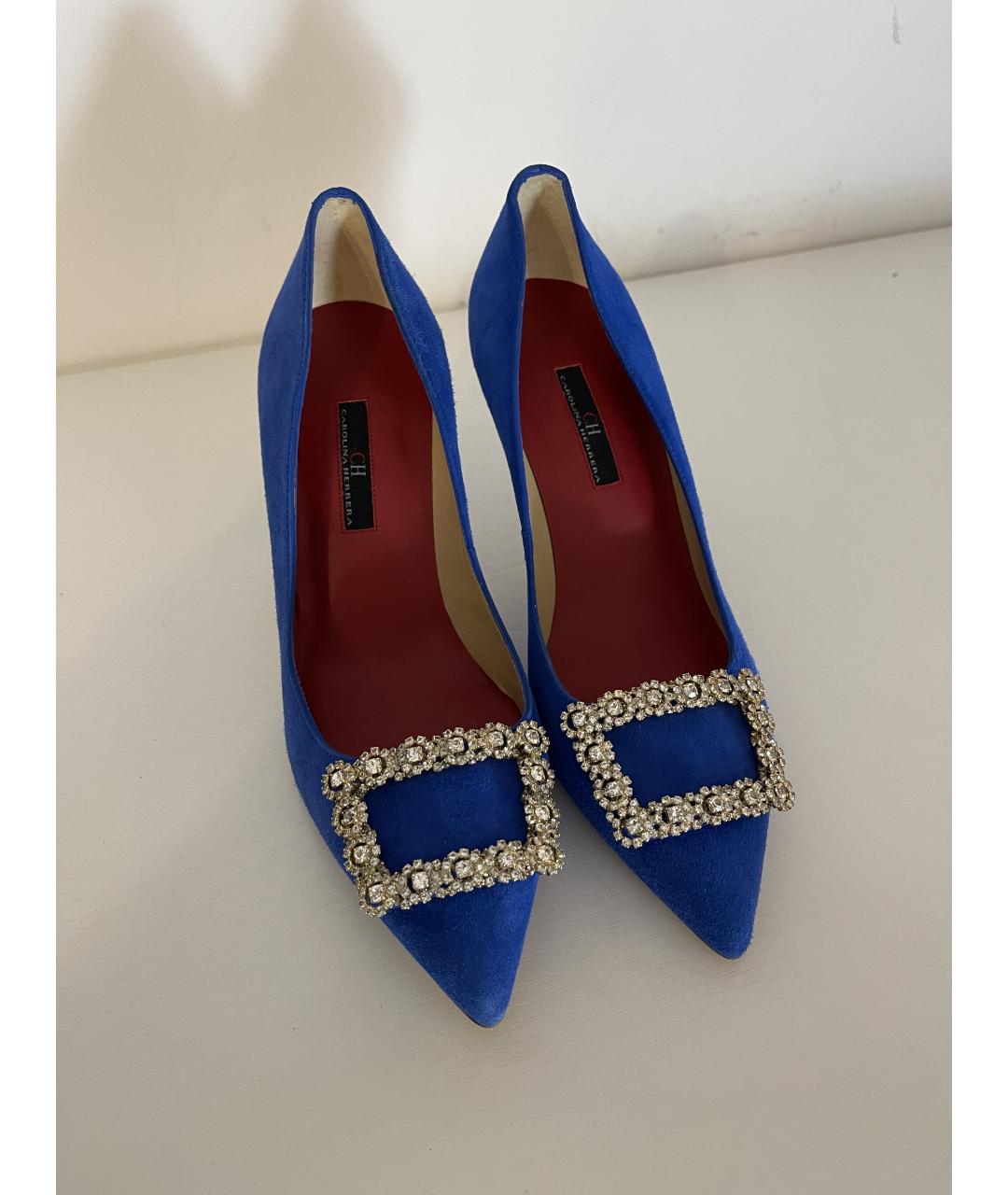 CH CAROLINA HERRERA Синие замшевые туфли, фото 3