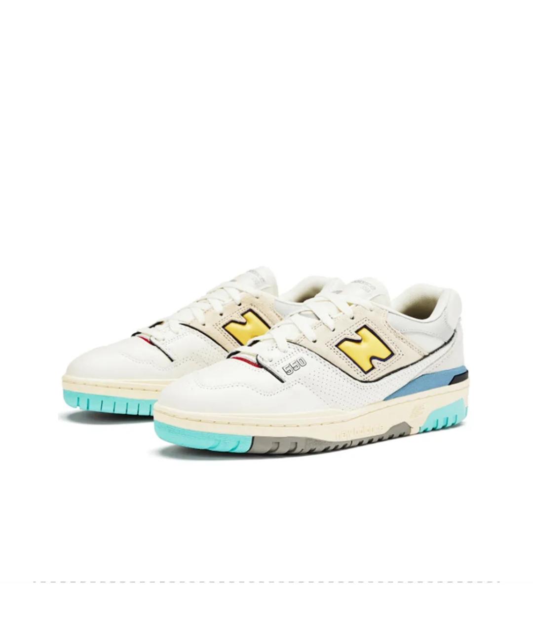 NEW BALANCE Белые кожаные низкие кроссовки / кеды, фото 2