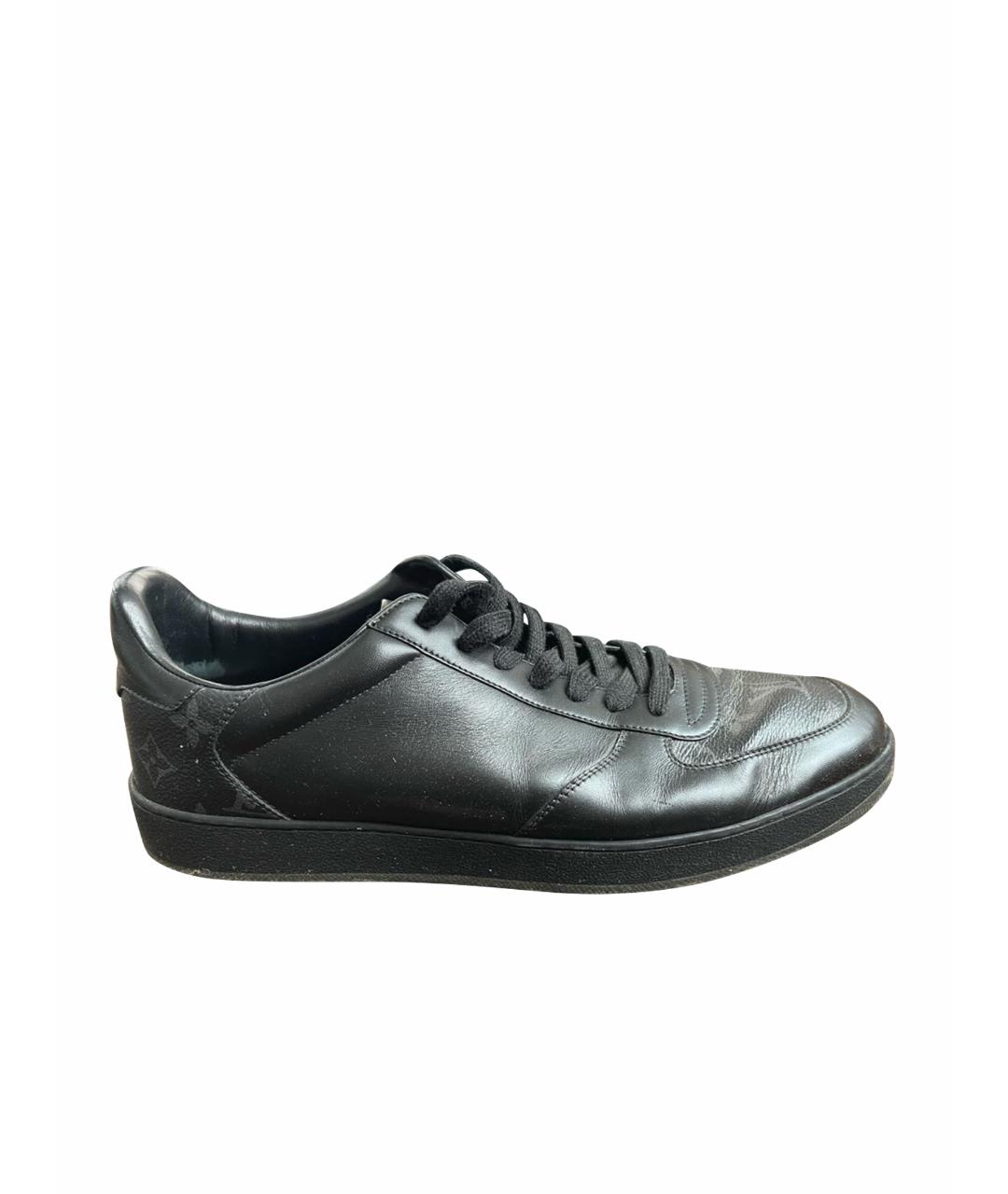LOUIS VUITTON Черные кожаные низкие кроссовки / кеды, фото 1