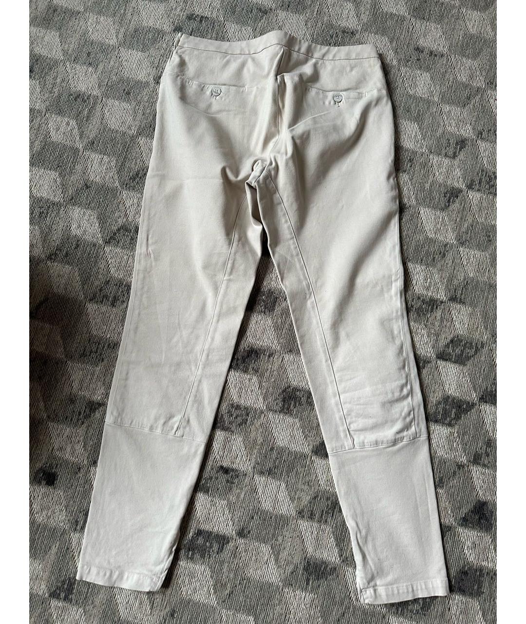 FABIANA FILIPPI Бежевые хлопко-эластановые брюки узкие, фото 4