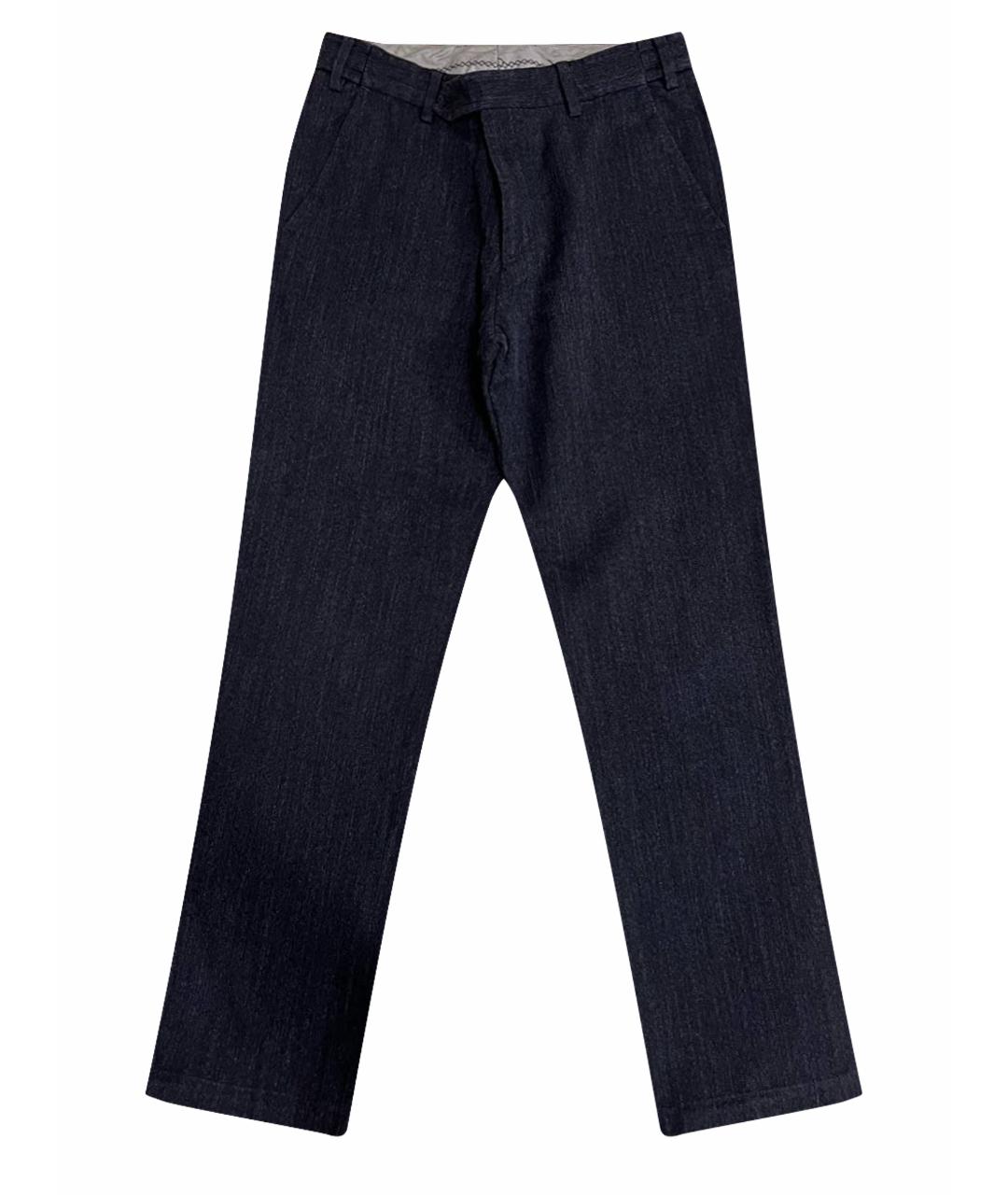 CORNELIANI Темно-синие хлопковые повседневные брюки, фото 1
